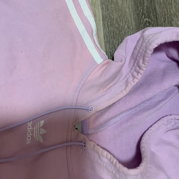 Adidas Original Cropped Purple Hoddie - Picture 4 of 8